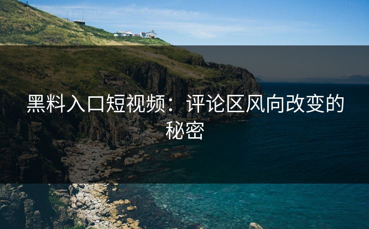 黑料入口短视频：评论区风向改变的秘密