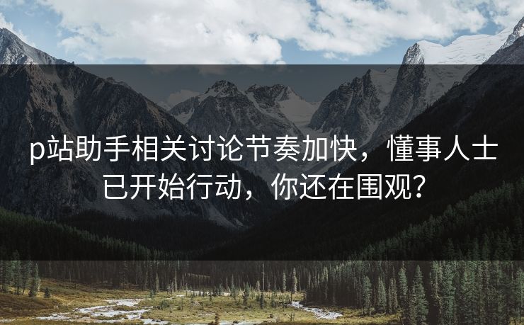 p站助手相关讨论节奏加快，懂事人士已开始行动，你还在围观？