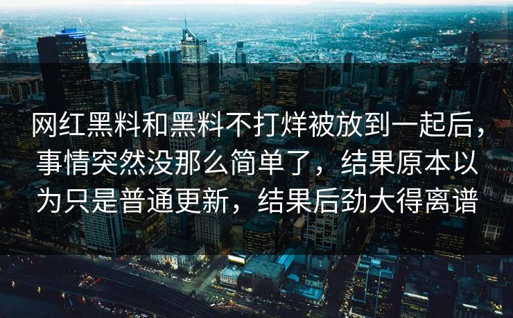 网红黑料和黑料不打烊被放到一起后,事情突然没那么简单了,结果原本以为只是普通更新,结果后劲大得离谱 网红黑料和黑料不打烊被放到一起后,事情突然没那么简单了,结果原本以为只是普通更新,结果后劲大得离谱