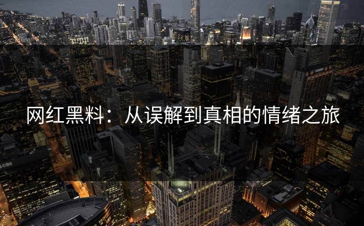 网红黑料:从误解到真相的情绪之旅 网红黑料:从误解到真相的情绪之旅