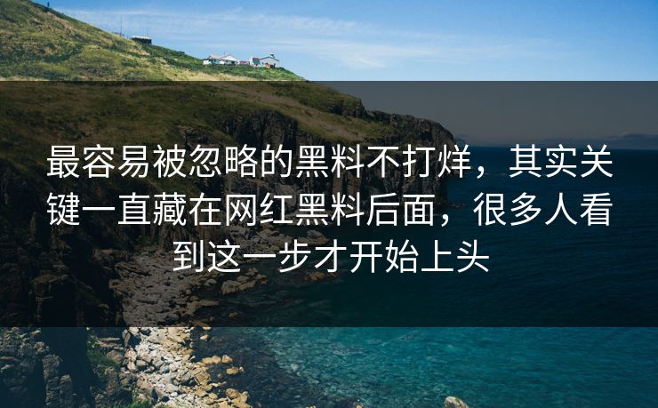 最容易被忽略的黑料不打烊,其实关键一直藏在网红黑料后面,很多人看到这一步才开始上头 最容易被忽略的黑料不打烊,其实关键一直藏在网红黑料后面,很多人看到这一步才开始上头