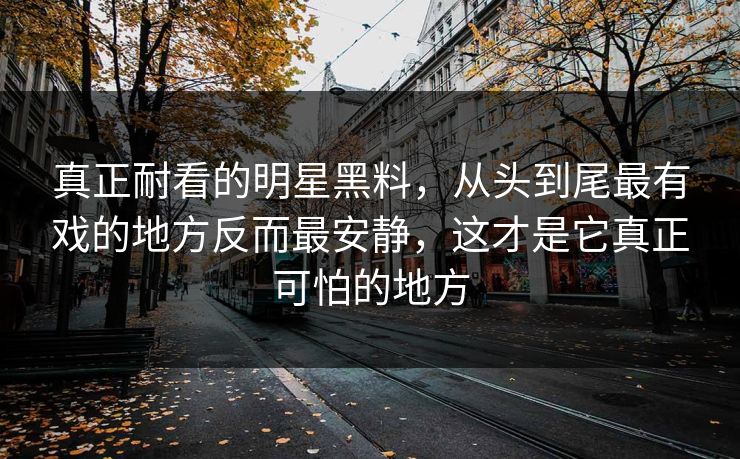 真正耐看的明星黑料,从头到尾最有戏的地方反而最安静,这才是它真正可怕的地方 真正耐看的明星黑料,从头到尾最有戏的地方反而最安静,这才是它真正可怕的地方
